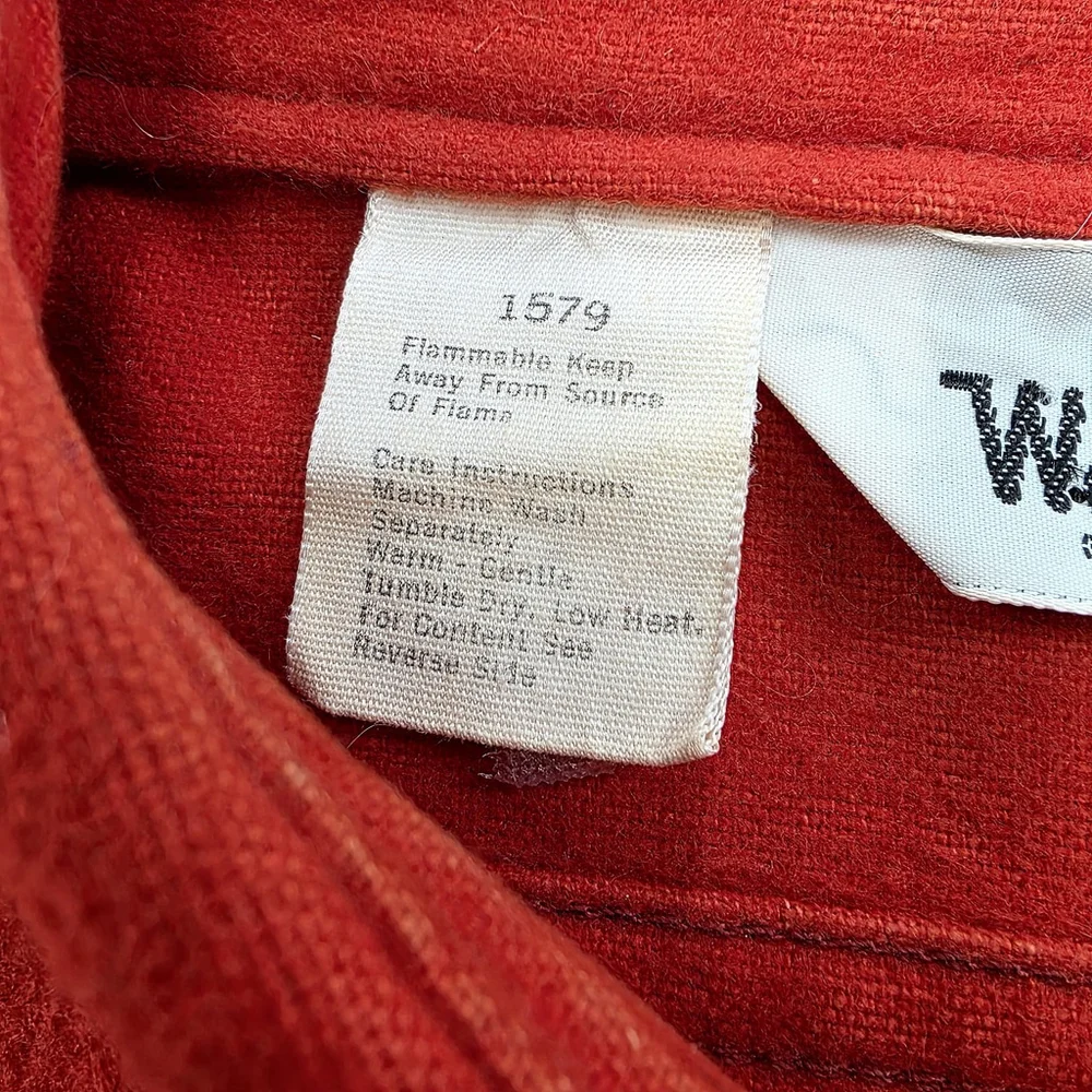 Vtg Americana Workwear Woolrich Chamois Shirt Men’s L Red Heavyweight Heritage - Picture 5 of 13